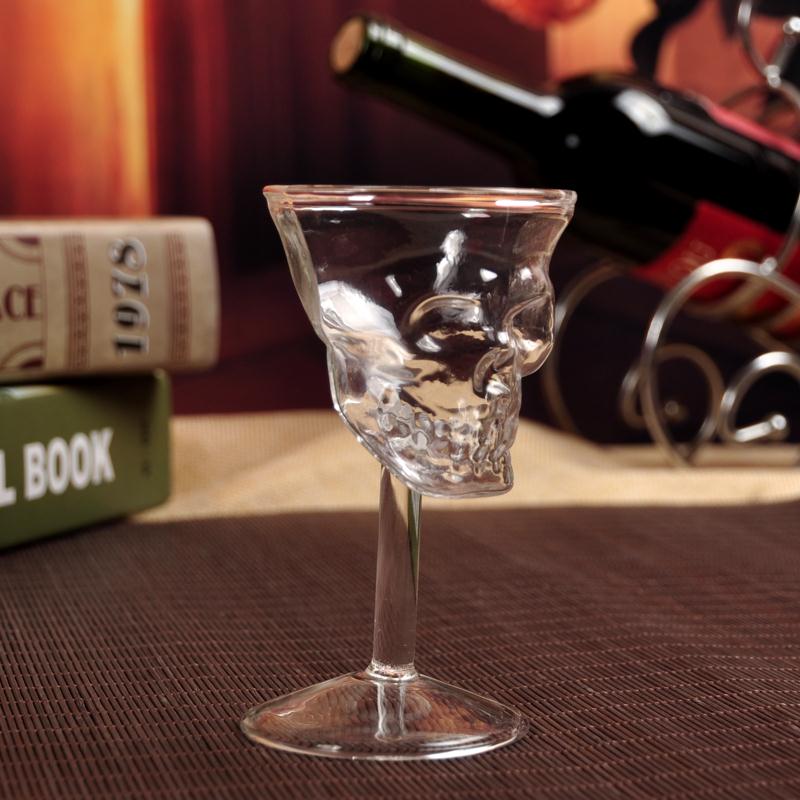 Crystal Skull Head Glass Goblet Cup Glassware