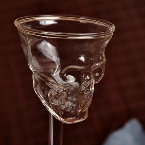 Crystal Skull Head Glass Goblet Cup Glassware