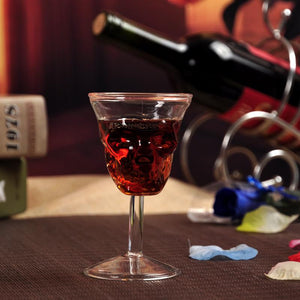 Crystal Skull Head Glass Goblet Cup Glassware