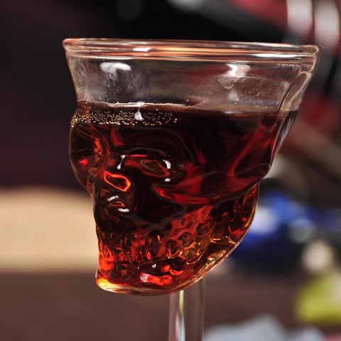 Crystal Skull Head Glass Goblet Cup Glassware