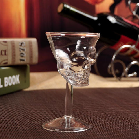 Crystal Skull Head Glass Goblet Cup Glassware