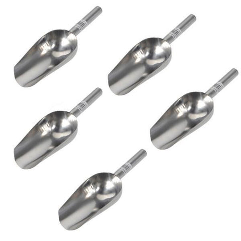 Ice Scoop  & Tongs Stainless Set Silver