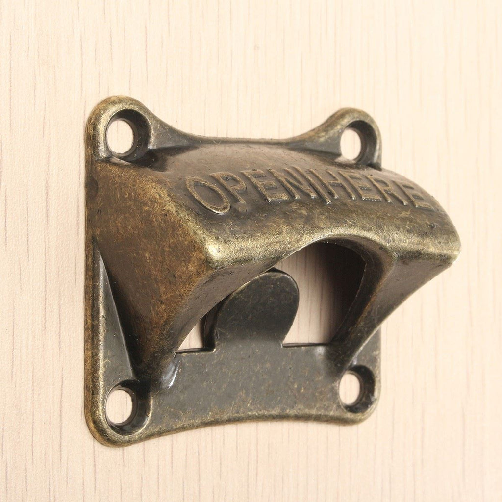 Vintage Bronze Wall Mounted Opener Wine Beer